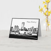 Genesis Coupe City shot - Auto met de Birthday Car Kaart (Gele Bloem)