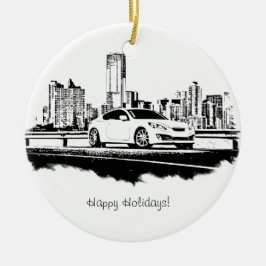 Genesis Coupe Side Shot Black Brusking Keramisch Ornament