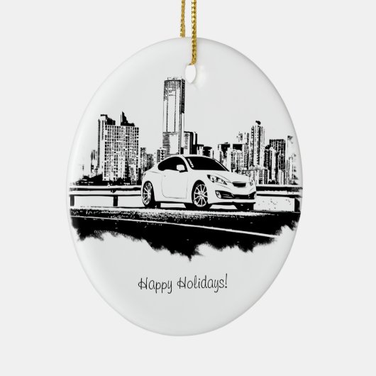 Genesis Coupe Side Shot Black Brusking Keramisch Ornament (Rechts)