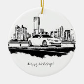 Genesis Coupe Side Shot Black Brusking Keramisch Ornament (Voorkant)