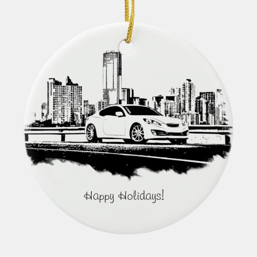 Genesis Coupe Side Shot Black Brusking Keramisch Ornament (Voorkant)