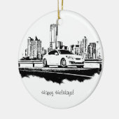 Genesis Coupe Side Shot Black Brusking Keramisch Ornament (Links)