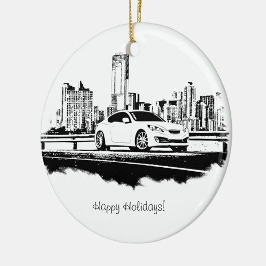 Genesis Coupe Side Shot Black Brusking Keramisch Ornament (Links)