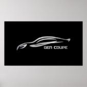 Genesis Coupe Silver Silhouette Logo Poster (Voorkant)