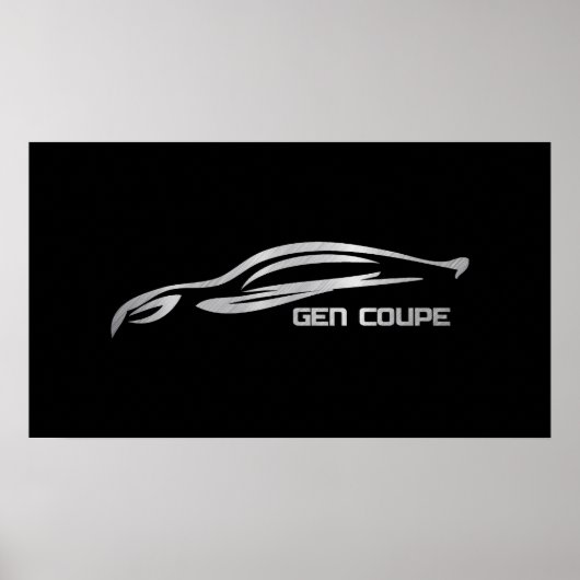 Genesis Coupe Silver Silhouette Logo Poster (Voorkant)