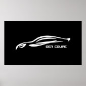Genesis Coupe White Silhouette Logo Poster (Voorkant)