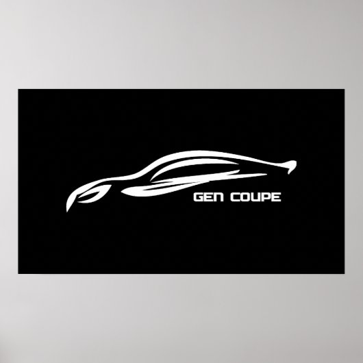 Genesis Coupe White Silhouette Logo Poster (Voorkant)
