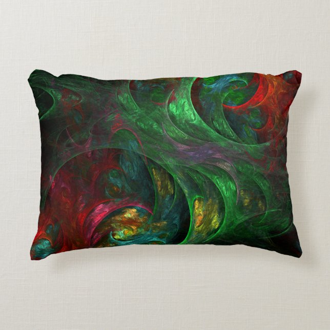 Genesis Green Abstract Art Accent Pillow Kussen (Voorkant)