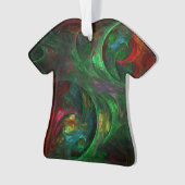 Genesis Green Abstract Art AcrylShirt Ornament (voorkant)