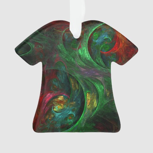 Genesis Green Abstract Art AcrylShirt Ornament (voorkant)