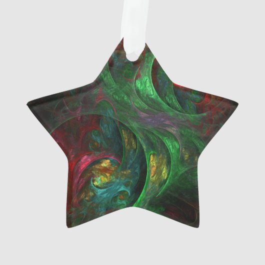 Genesis Green Abstract Art Acrylster Ornament (achterkant)