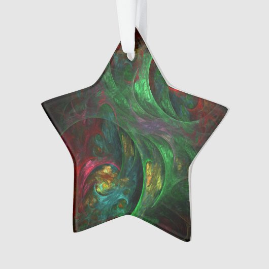 Genesis Green Abstract Art Acrylster Ornament (voorkant)