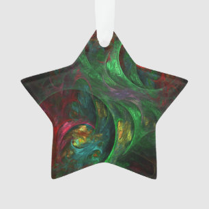 Genesis Green Abstract Art Acrylster Ornament