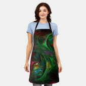 Genesis Green Abstract Art Apron Schort (Gedragen)