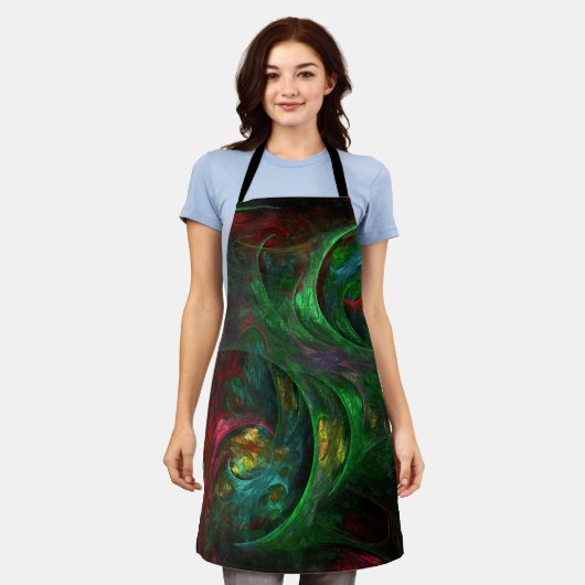 Genesis Green Abstract Art Apron Schort (Gedragen)