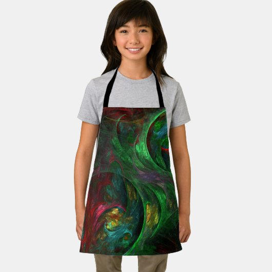 Genesis Green Abstract Art Apron Schort (Insitu)