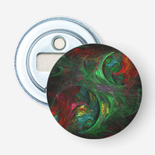 Genesis Green Abstract Art Button Flesopener