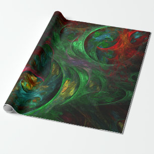 Genesis Green Abstract Art Cadeaupapier