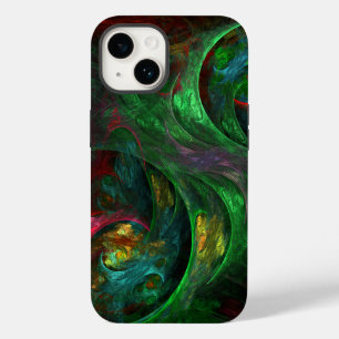 Genesis Green Abstract Art Case-Mate iPhone 14 Hoesje