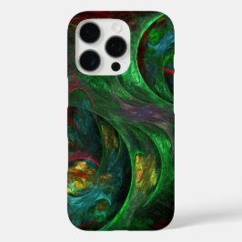 Genesis Green Abstract Art iPhone 16 Pro Hoesje