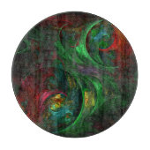 Genesis Green Abstract Art Circle Snijplank (Voorkant)