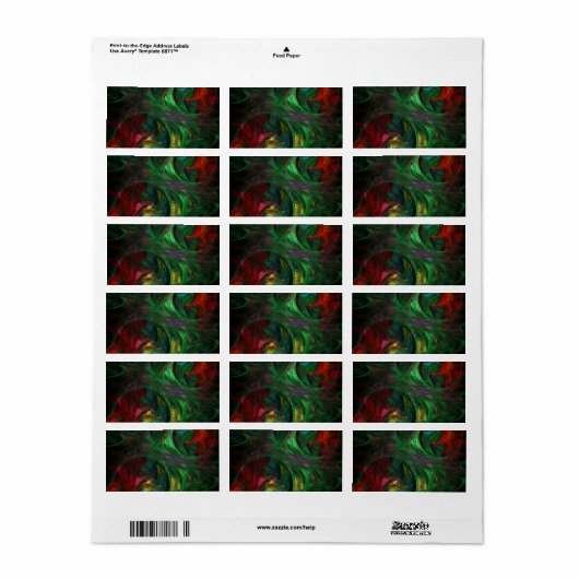 Genesis Green Abstract Art Etiket (Full Sheet)