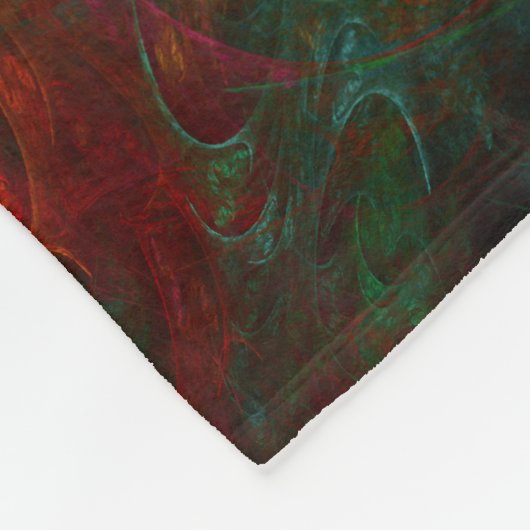 Genesis Green Abstract Art Fleece Deken (Hoek)