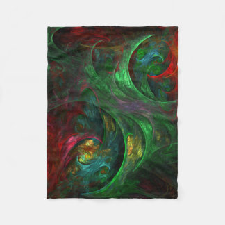 Genesis Green Abstract Art Fleece Deken