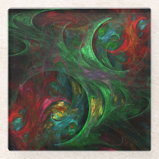 Genesis Green Abstract Art Glazen Onderzetter (Voorkant)