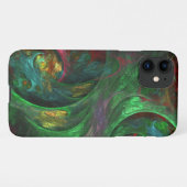 Genesis Green Abstract Art Glossy iPhone Hoesje (Achterkant horizontaal)