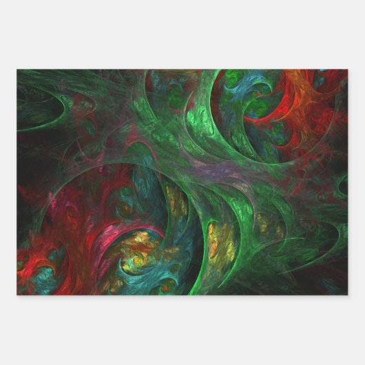 Genesis Green Abstract Art Inpakpapier Vel (Voorkant 3)