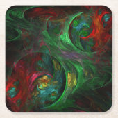 Genesis Green Abstract Art Kartonnen Onderzetters (Voorkant)