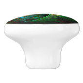Genesis Green Abstract Art Keramische Knop (Zijkant)