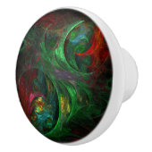 Genesis Green Abstract Art Keramische Knop (Rechts)