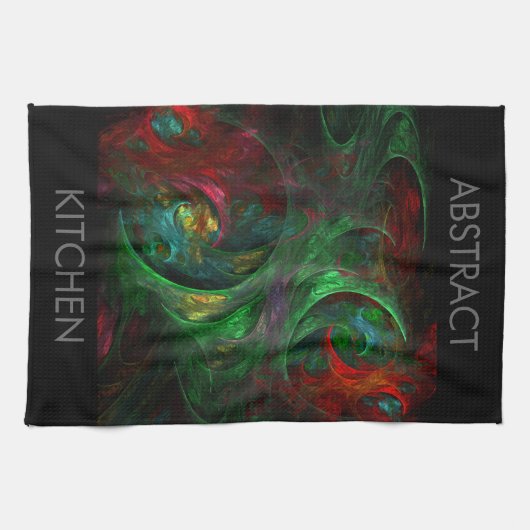 Genesis Green Abstract Art Kitchen Towel Theedoek (Horizontaal)