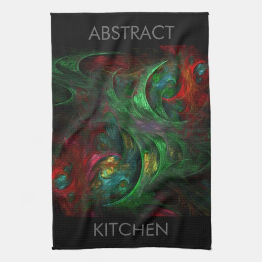 Genesis Green Abstract Art Kitchen Towel Theedoek (Verticaal)