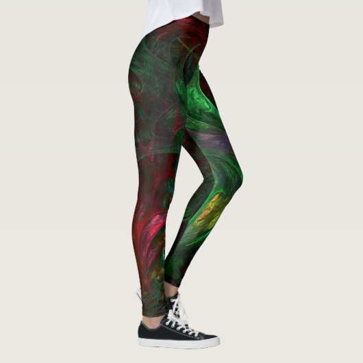 Genesis Green Abstract Art Leggings (Rechts)