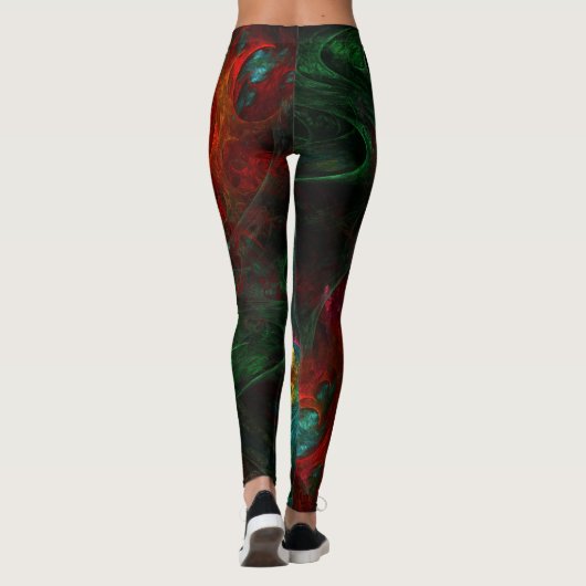 Genesis Green Abstract Art Leggings (Achterkant)