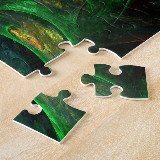 Genesis Green Abstract Art Legpuzzel (Zijkant)