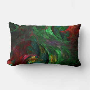 Genesis Green Abstract Art Lumbar Pillow Kussen