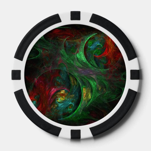 Genesis Green Abstract Art Poker Chips (Voorkant)