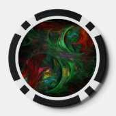Genesis Green Abstract Art Poker Chips (Achterkant)