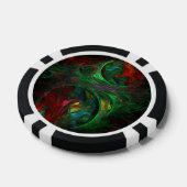 Genesis Green Abstract Art Poker Chips (Enkel)