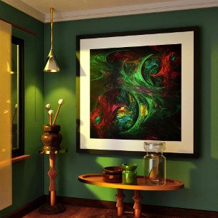 Genesis Green Abstract Art Poster