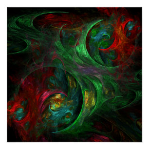 Genesis Green Abstract Art Poster