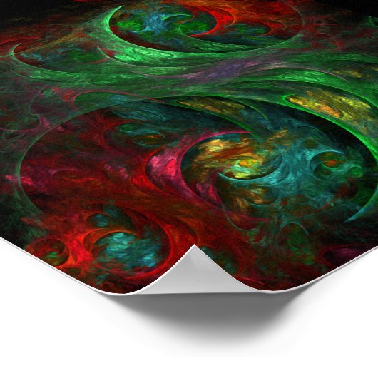 Genesis Green Abstract Art Poster (Hoek)