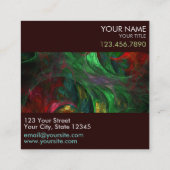 Genesis Green Abstract Art Professional Vierkante Visitekaartje (Achterkant)