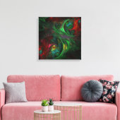 Genesis Green Abstract Art Quad Canvas Afdrukken (Insitu (Woonkamer))