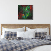 Genesis Green Abstract Art Quad Canvas Afdrukken (Insitu (Slaapkamer))