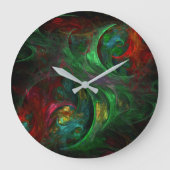 Genesis Green Abstract Art Round Grote Klok (Voorkant)
